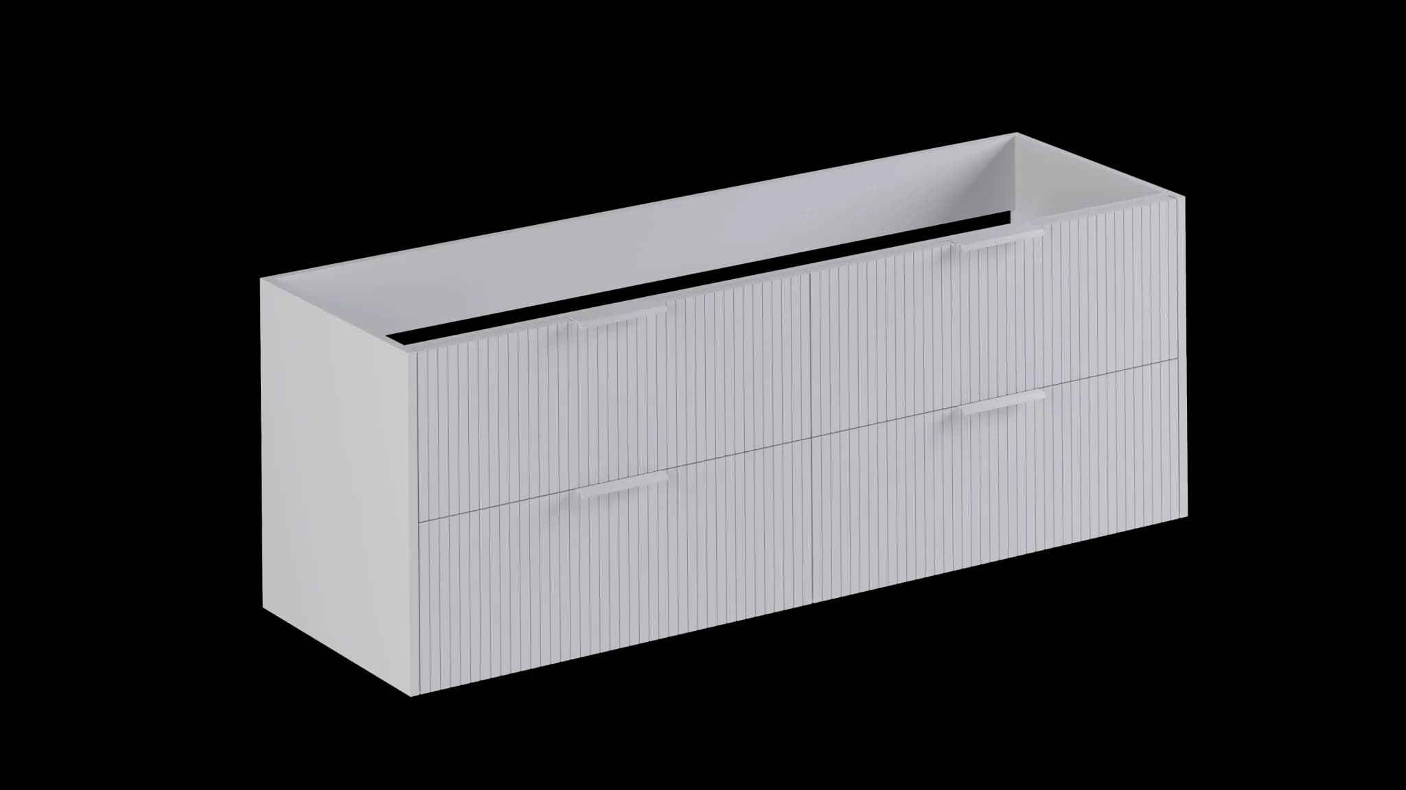 Modena Onderkast 140cm, 4 lades, 1 uitsparing, Sahara Sand