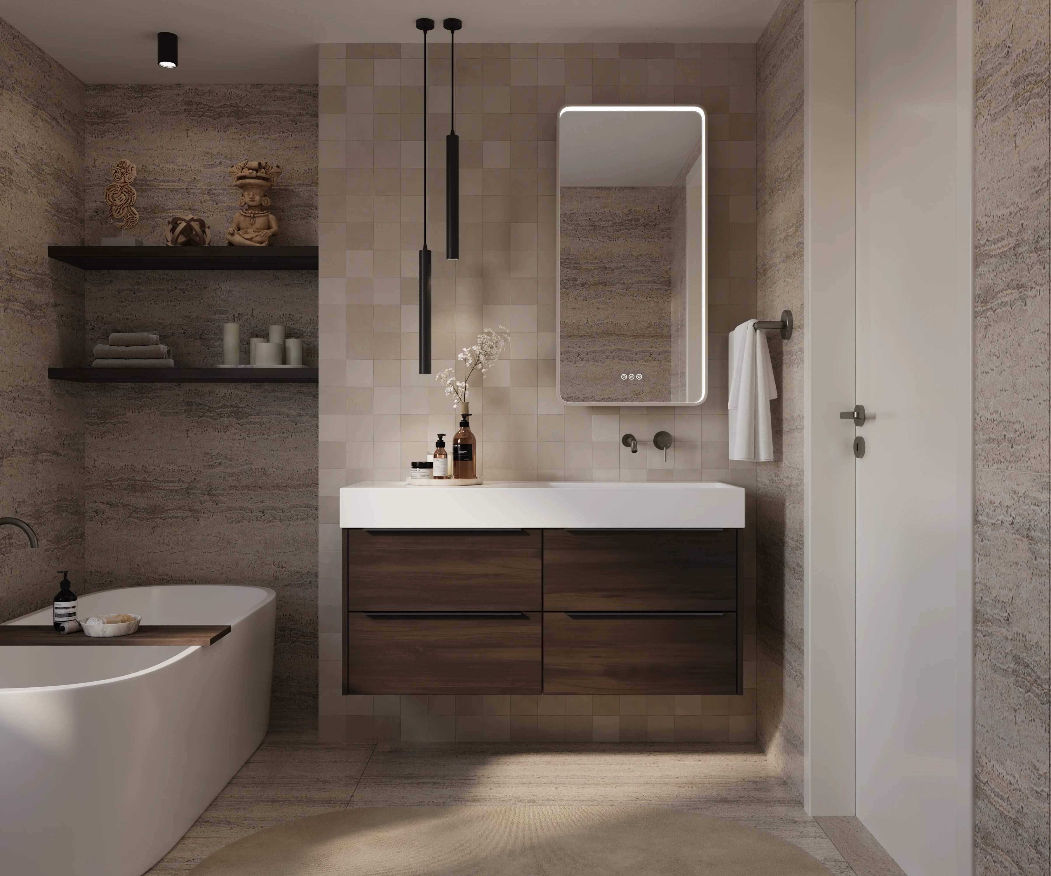 Beat 40 badkamermeubel ondiepe wastafel 40cm diepte Thebalux