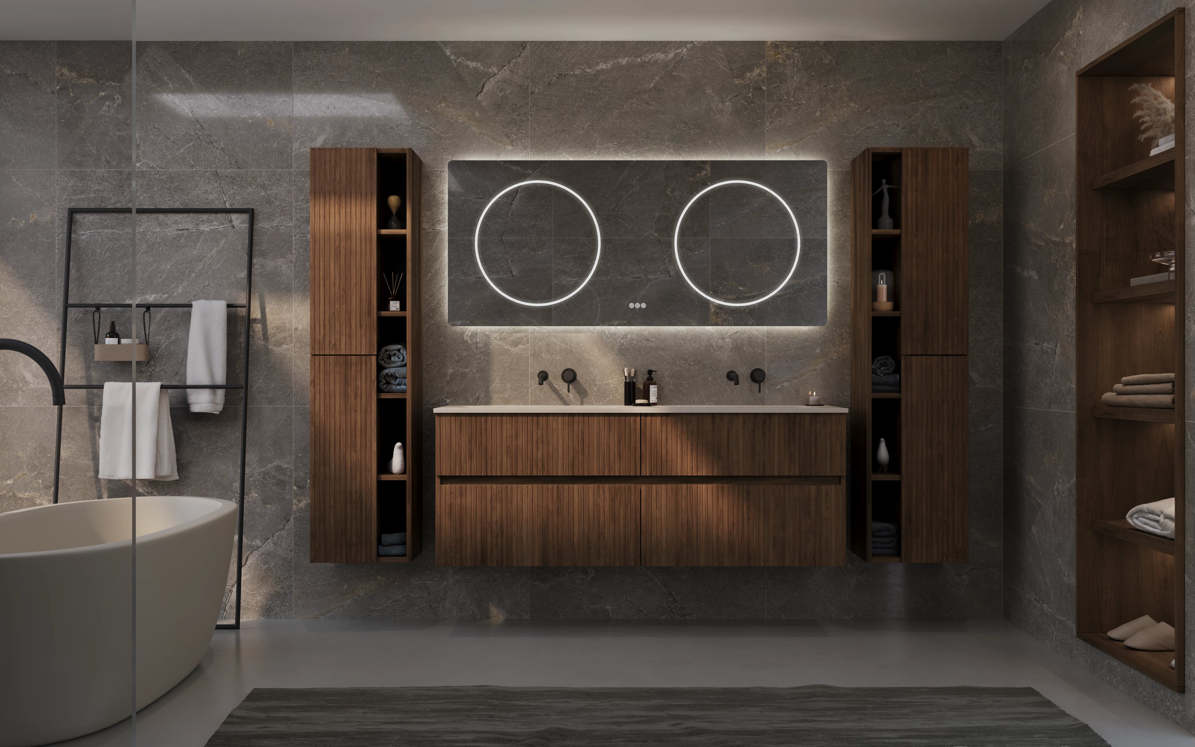 Beat 40 badkamermeubel ondiepe wastafel 40cm diepte Thebalux