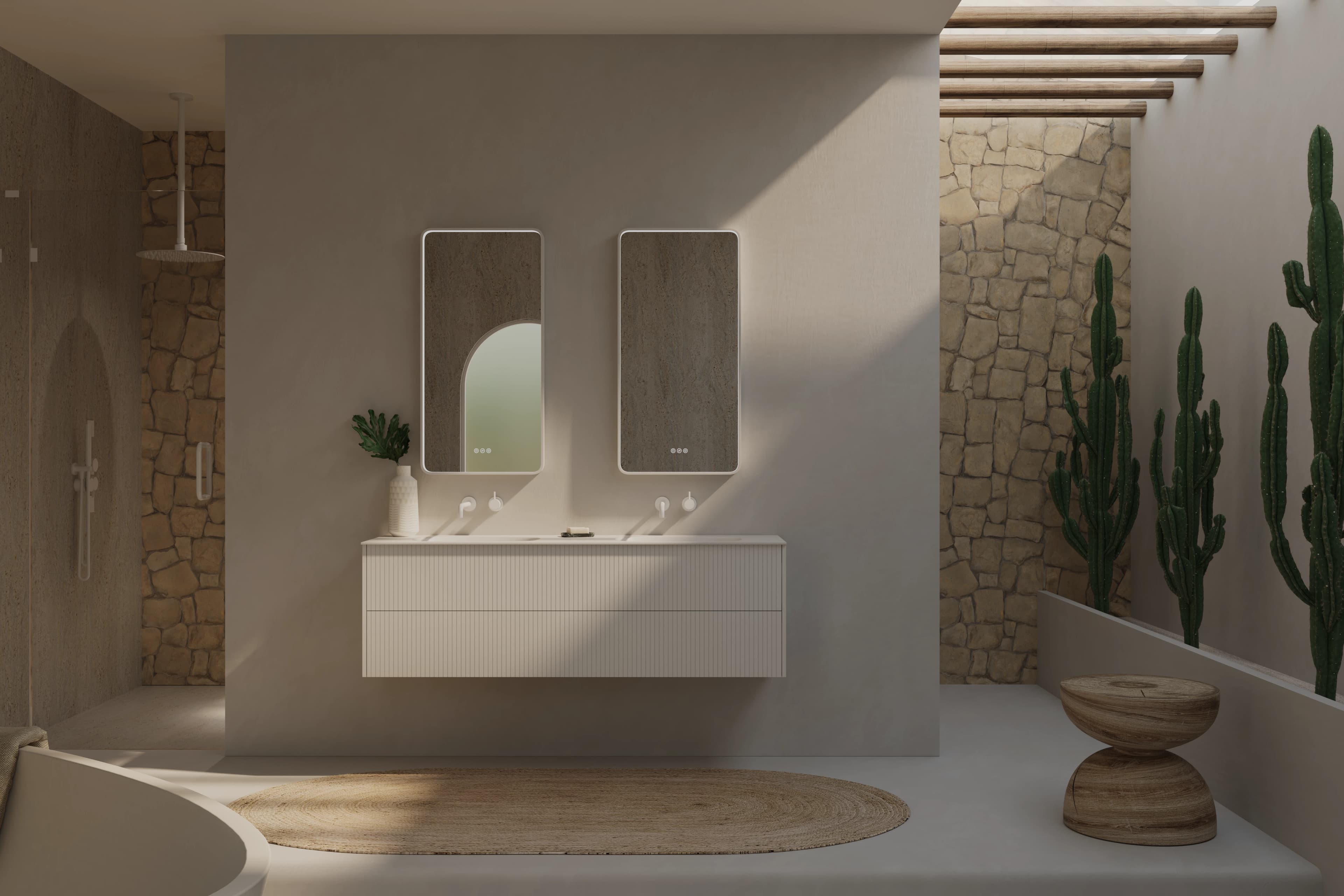 Modena 160 badkamermeubel uit de Thebalux Exclusief-collectie in een moderne badkamer