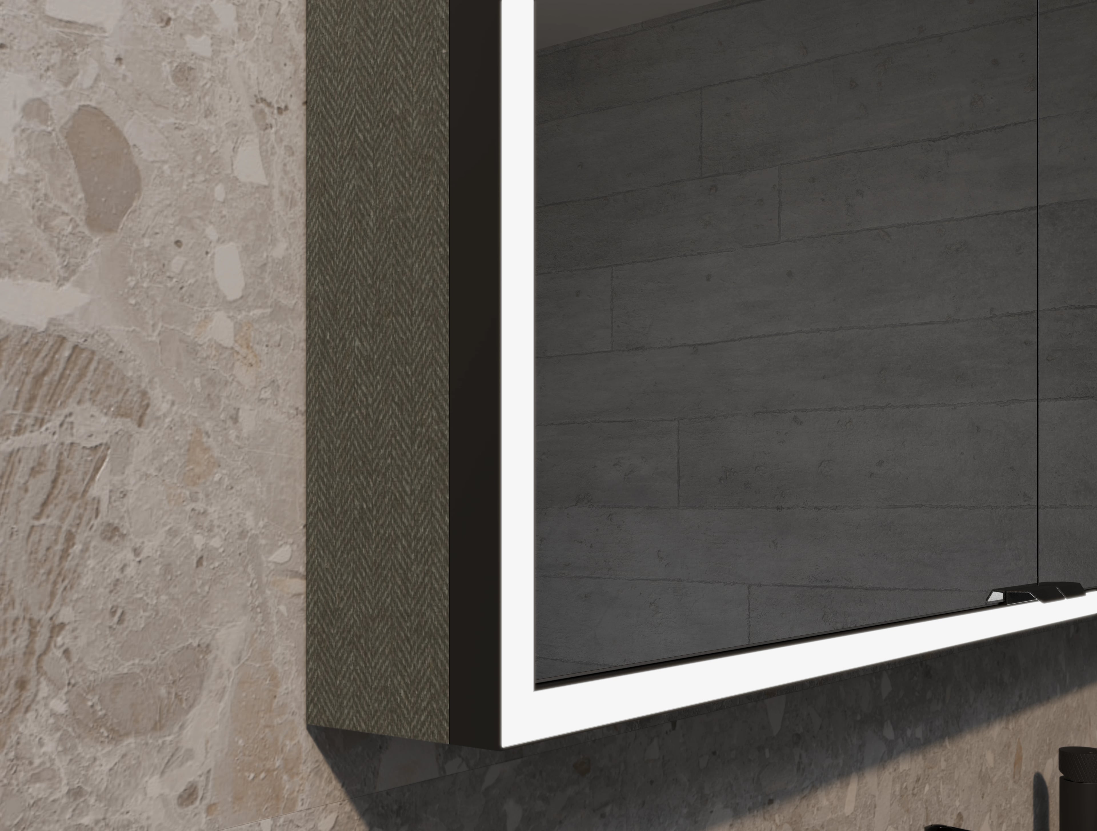 Solana spiegelkast 140cm met Tweed Moss