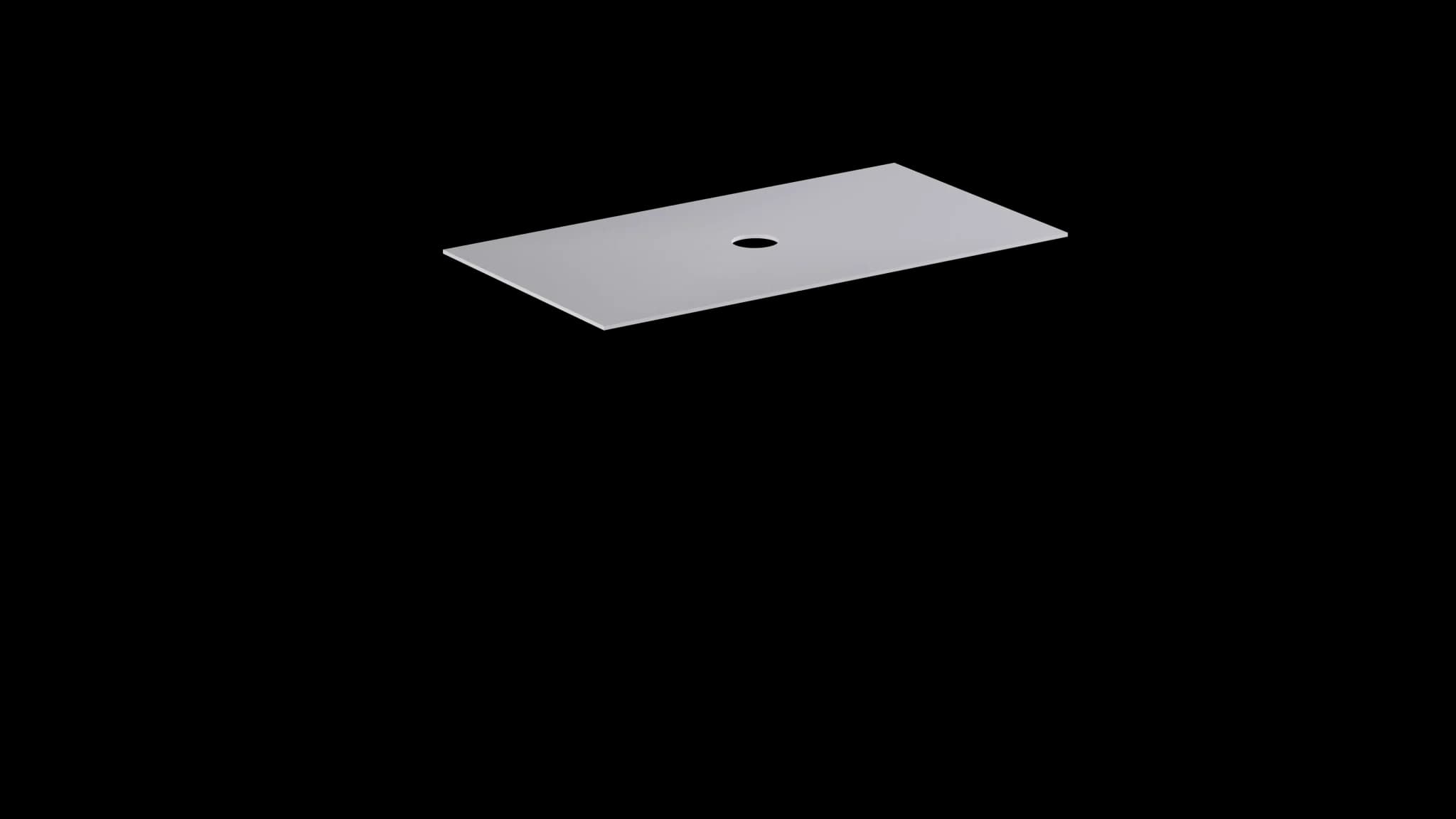 Beat 45 Afdekblad, Aluminium, 1x afvoergat