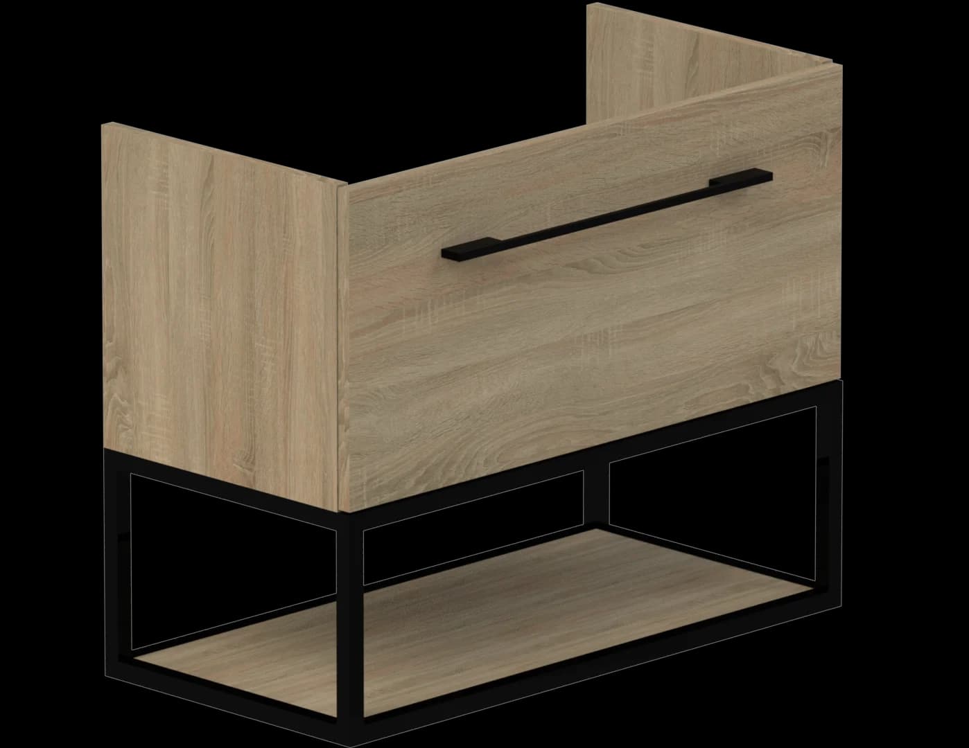 Beat 40 Onderkast, Bar, opliggend, 1 lade, met frame