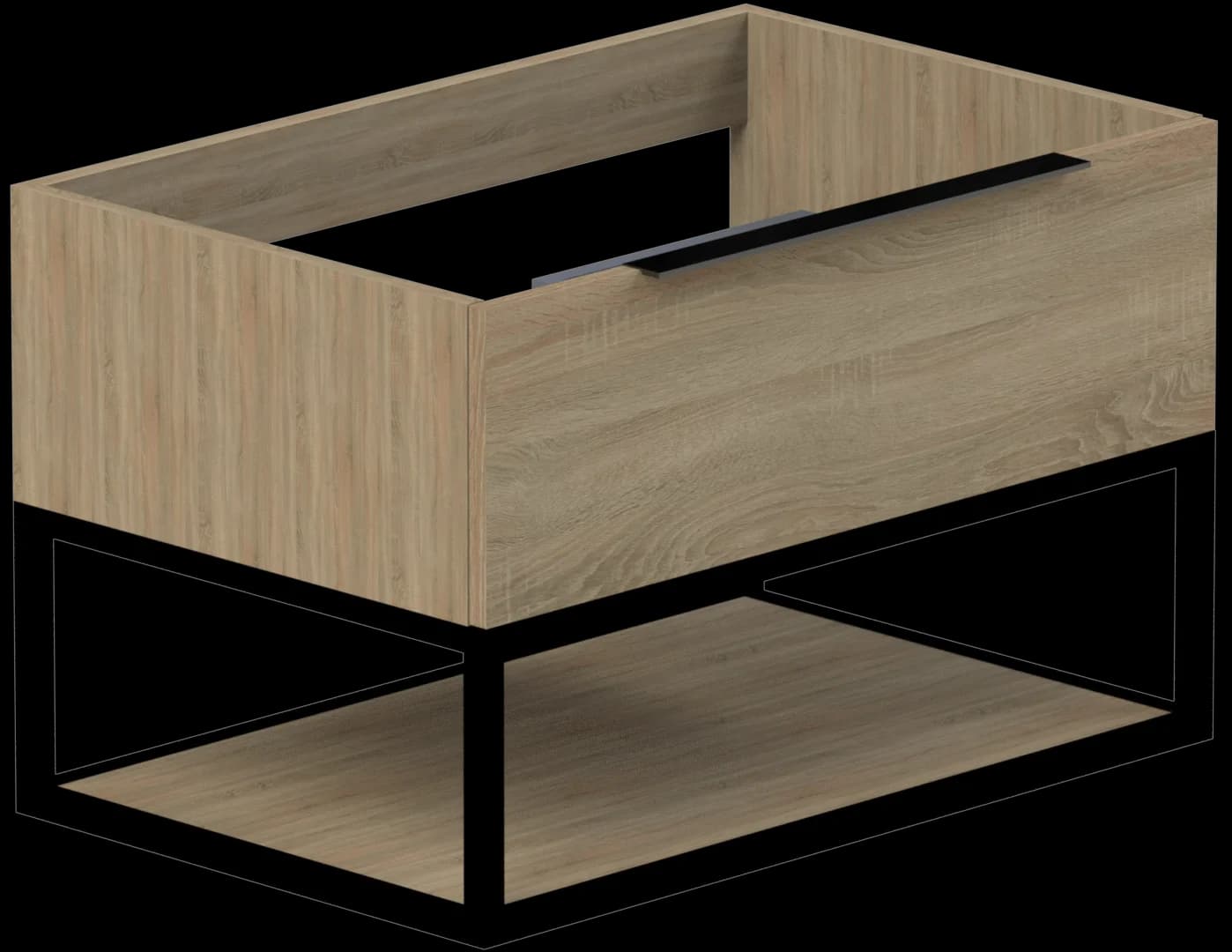 Nuance 51.5 Onderkast, Noella, opliggend, 1 lade, met frame