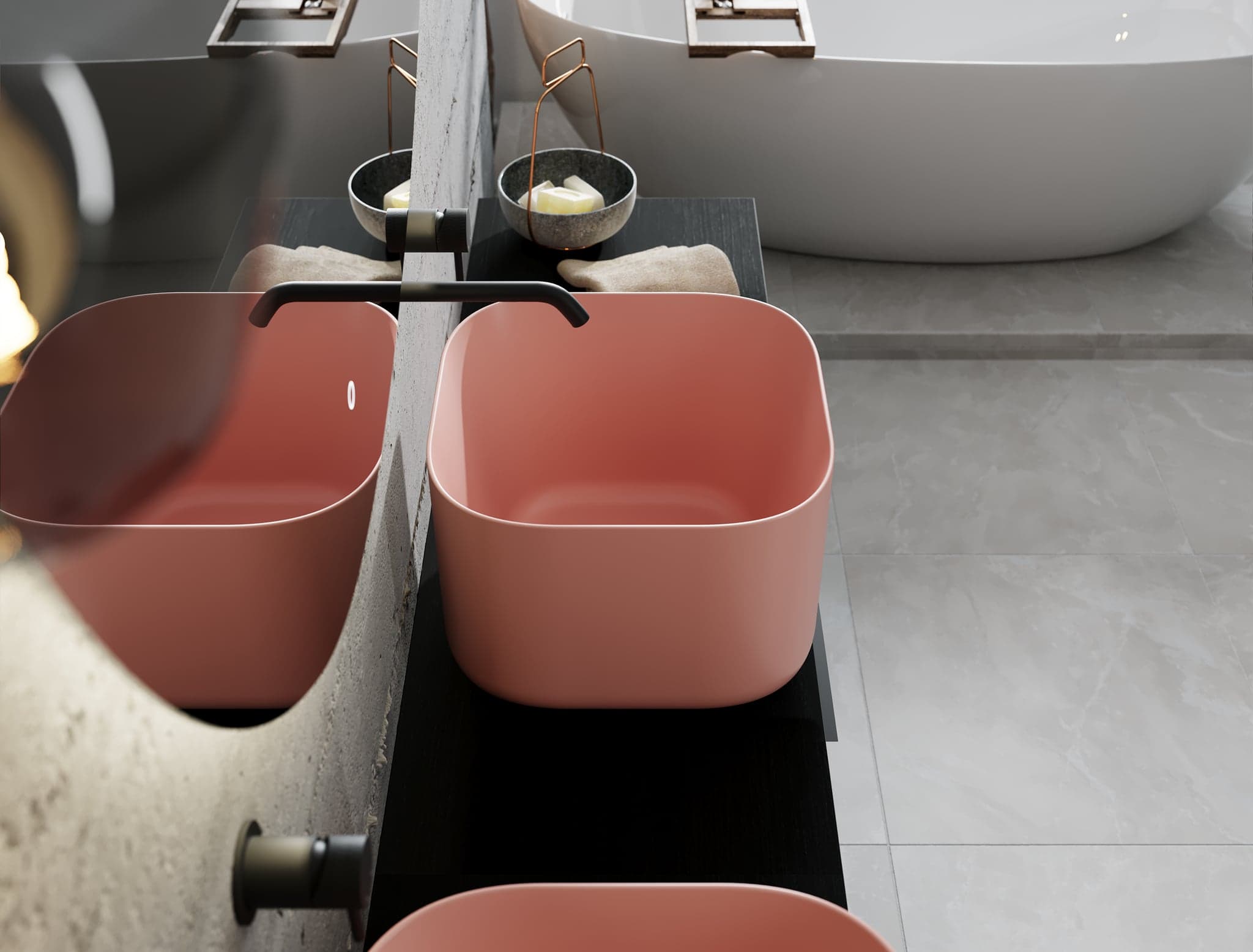 Architect Basin Pink Long Caniet Nero