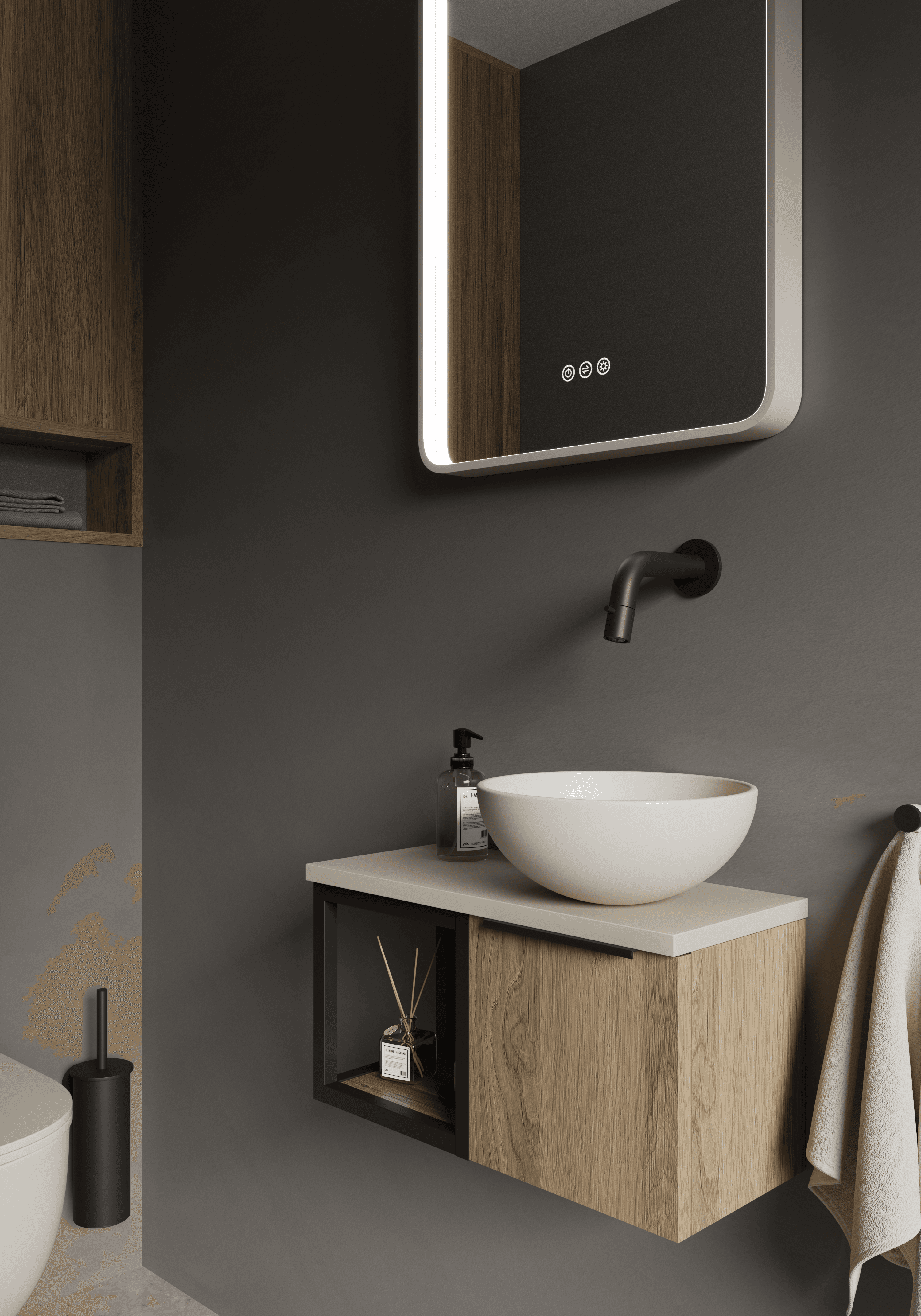 Cab 500 UOT — badkamer met spiegels